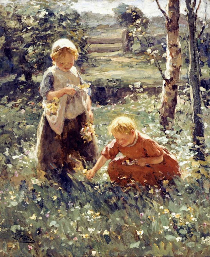 Wall Art Painting id:89882, Name: Children In a Field, Artist: Pieters, Evert