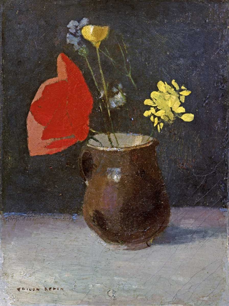 Wall Art Painting id:89916, Name: A Pitcher of Flowers, Artist: Redon, Odilion