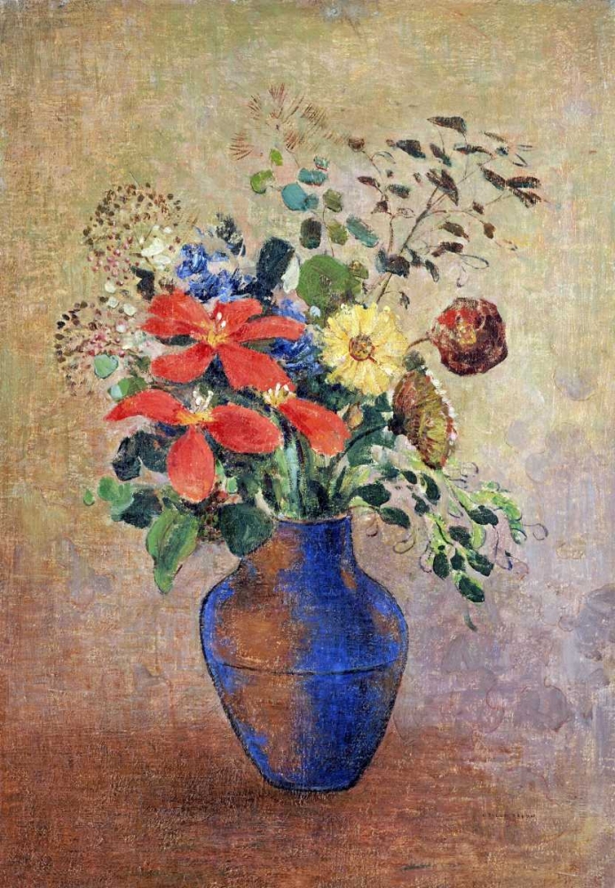 Wall Art Painting id:89919, Name: The Blue Vase, Artist: Redon, Odilion