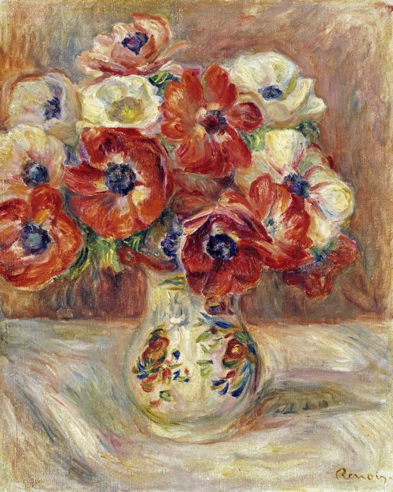 Wall Art Painting id:89938, Name: Still Life With Anemones, Artist: Renoir, Pierre-Auguste