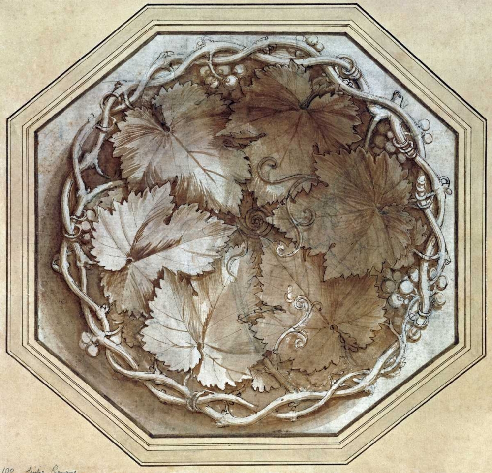 Wall Art Painting id:89964, Name: Design For a Fruit Bowl, Artist: Romano, Giulio