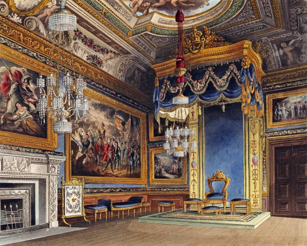 Wall Art Painting id:90040, Name: The Kings Audience Chamber, Windsor Castle, Artist: Sutherland, T.