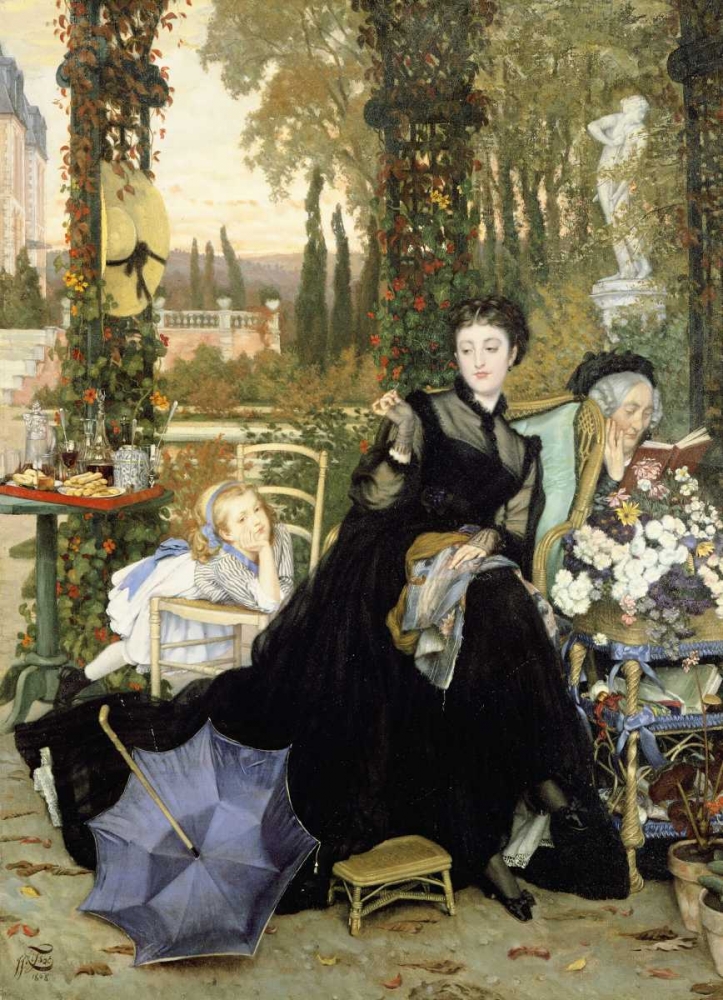 Wall Art Painting id:90055, Name: Une Veuve. a Widow, Artist: Tissot, James Jacques