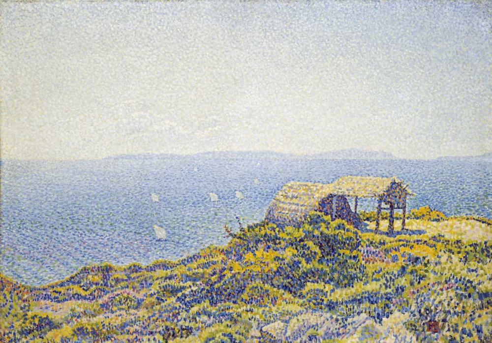 Wall Art Painting id:90102, Name: LIle Du Levant, Vu Du Cap Benat, Artist: Van Rysselberghe, Theo