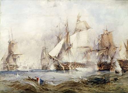 Wall Art Painting id:185597, Name: The Battle of Traflagar, Artist: Chambers, George