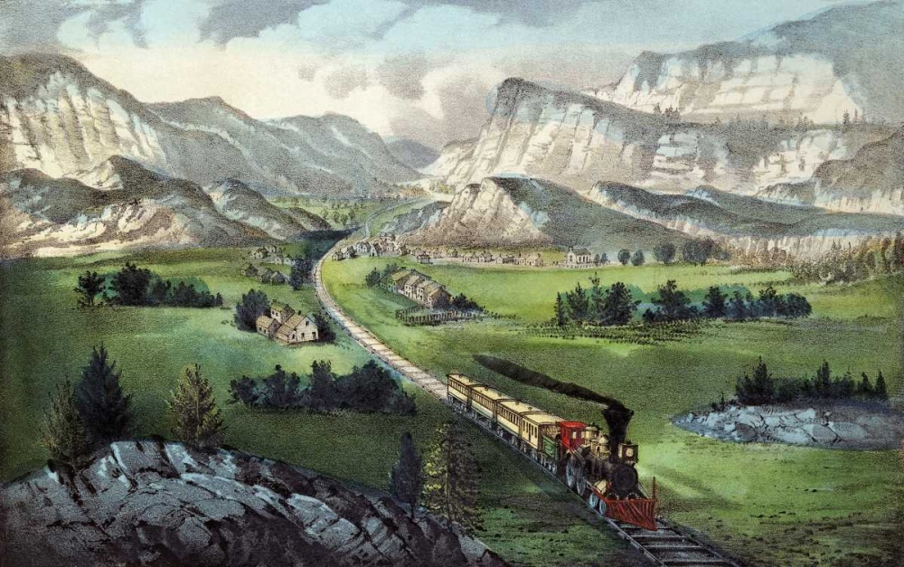Wall Art Painting id:90300, Name: The Great West, Artist: Currier and Ives