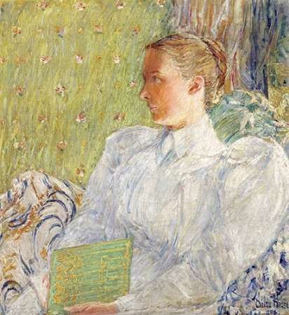 Wall Art Painting id:185659, Name: Portrait of Edith Blaney (Mrs. Dwight Blaney), Artist: Hassam, Childe