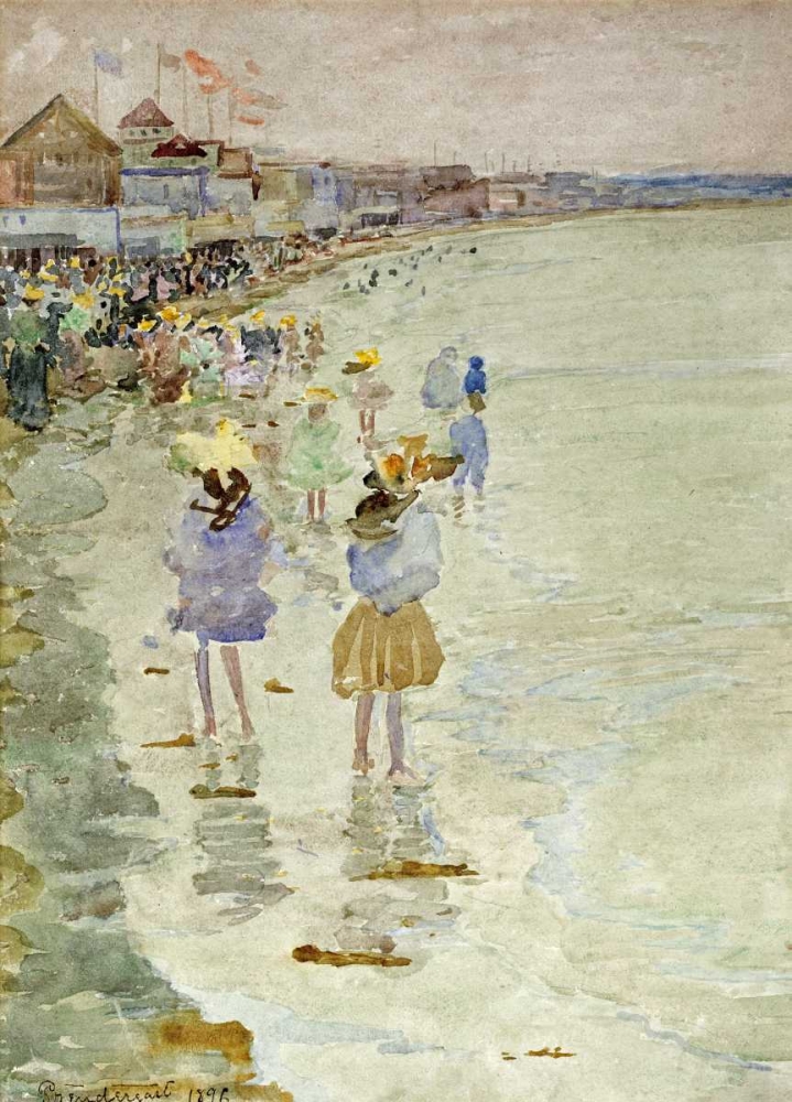 Wall Art Painting id:90561, Name: Crescent Beach, Artist: Prendergast, Maurice Brazil