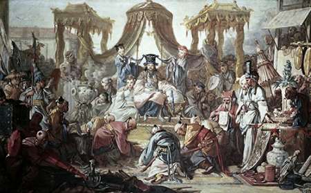 Wall Art Painting id:185893, Name: Chinese Curio:Audience of The Chinese Emperor, Artist: Boucher, Francois