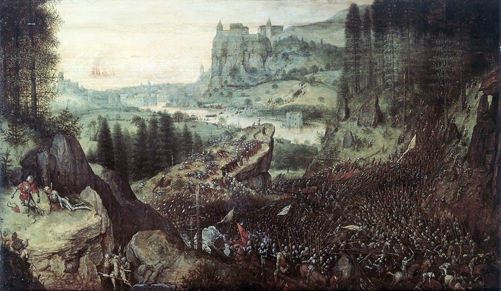 Wall Art Painting id:265971, Name: Suicide of Saul, Artist: Bruegel the Elder, Pieter