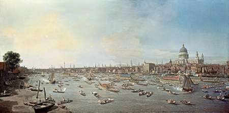 Wall Art Painting id:185916, Name: London and The Thames, Artist: Canaletto