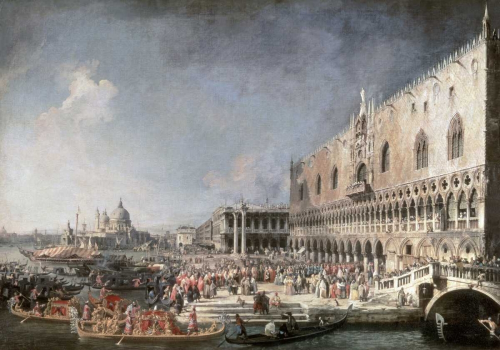 Wall Art Painting id:90805, Name: Reception of French Ambassador In Venice, Artist: Canaletto
