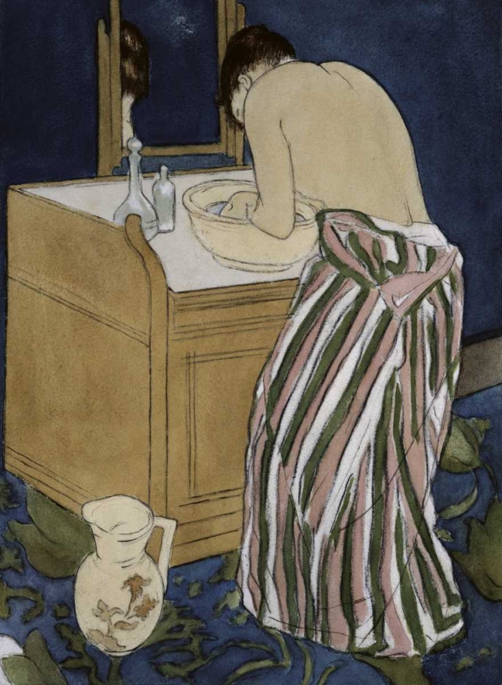 Wall Art Painting id:90820, Name: Woman Bathing, Artist: Cassatt, Mary