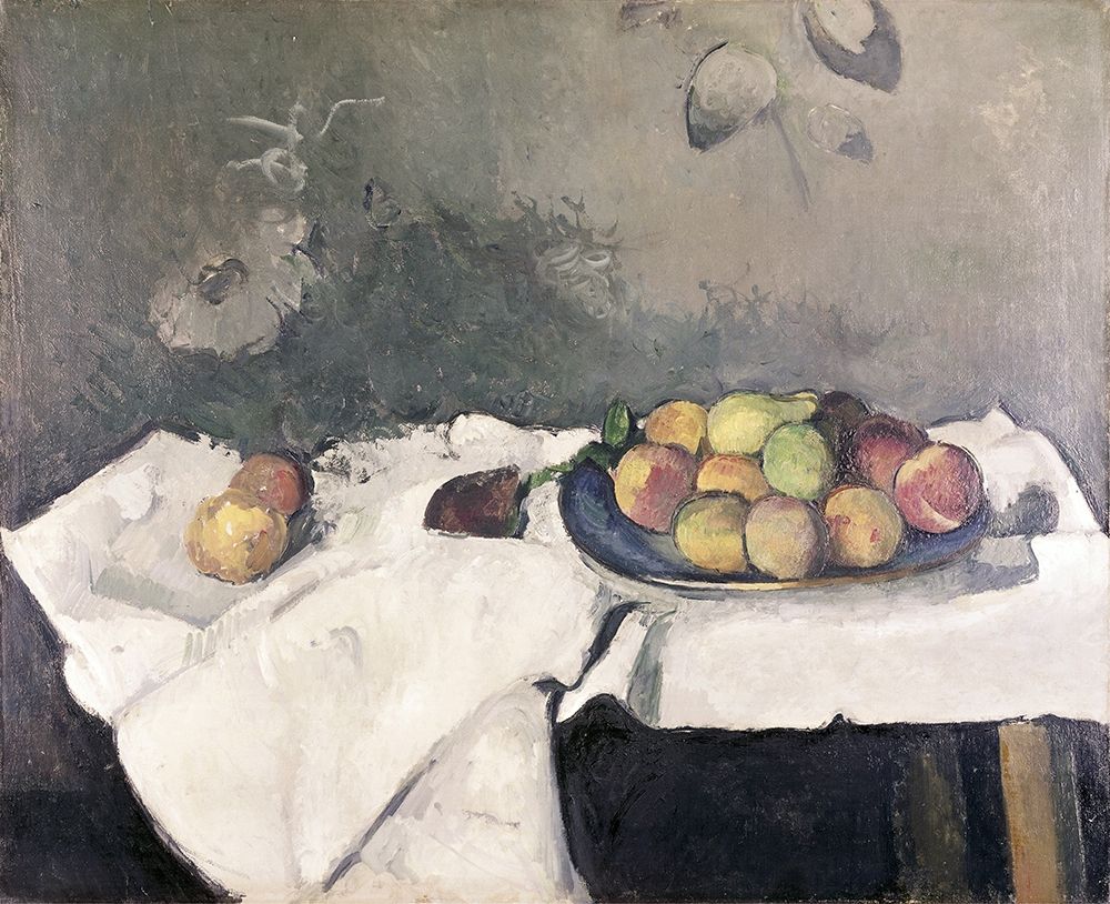 Wall Art Painting id:266122, Name: Plate of Peaches, Artist: Cezanne, Paul