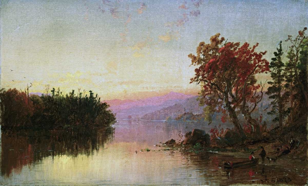 Wall Art Painting id:90861, Name: Greenwood Lake at Twilight, Artist: Cropsey, Jasper Francis