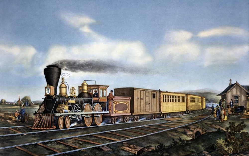Wall Art Painting id:90864, Name: American Express Train, Artist: Currier and Ives