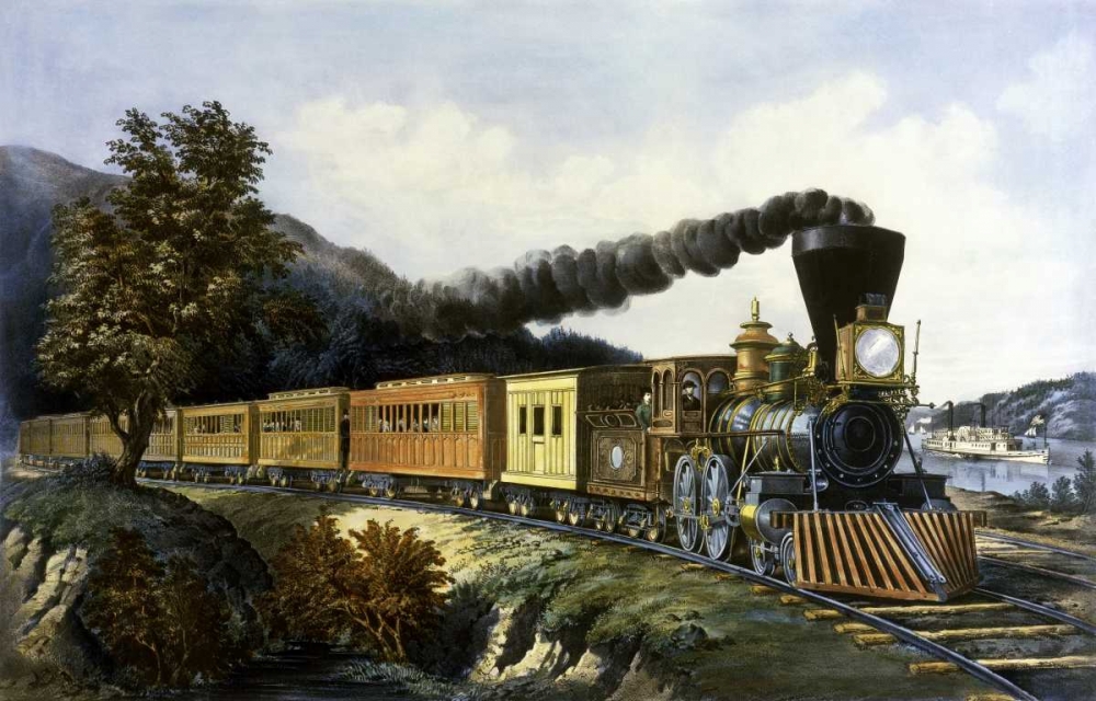 Wall Art Painting id:90865, Name: American Express Train, Artist: Currier and Ives