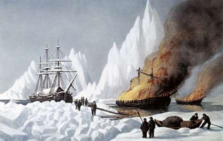 Wall Art Painting id:185955, Name: American Whalers Crushed In The Ice, Artist: Ives, Currier and