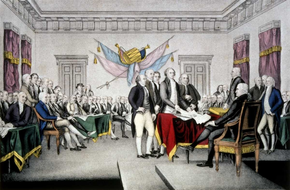 Wall Art Painting id:90873, Name: Declaration of Independence, Artist: Currier and Ives