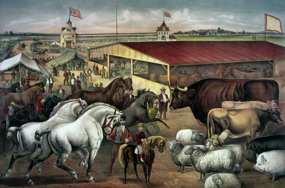 Wall Art Painting id:90893, Name: Sights at The Fair Ground, Artist: Currier and Ives