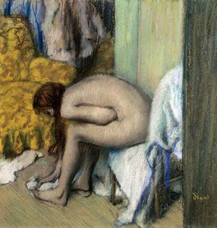 Wall Art Painting id:186003, Name: After the Bath, Woman Drying Her Feet, 1886, Artist: Degas, Edgar