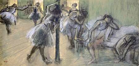 Wall Art Painting id:186006, Name: Dancers in Rehearsal (II), Artist: Degas, Edgar