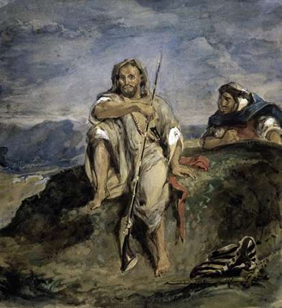 Wall Art Painting id:186026, Name: Arab Hunter, Artist: Delacroix, Eugene