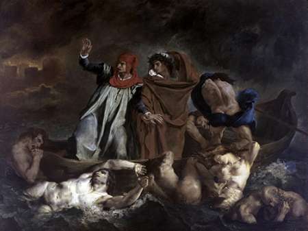 Wall Art Painting id:186030, Name: Dante and Virgil in Hell, Artist: Delacroix, Eugene