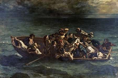 Wall Art Painting id:186031, Name: Don Juans Shipwreck Naufrage de Don Juan, Artist: Delacroix, Eugene