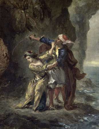 Wall Art Painting id:186034, Name: La Fiancee DAbydos, Artist: Delacroix, Eugene