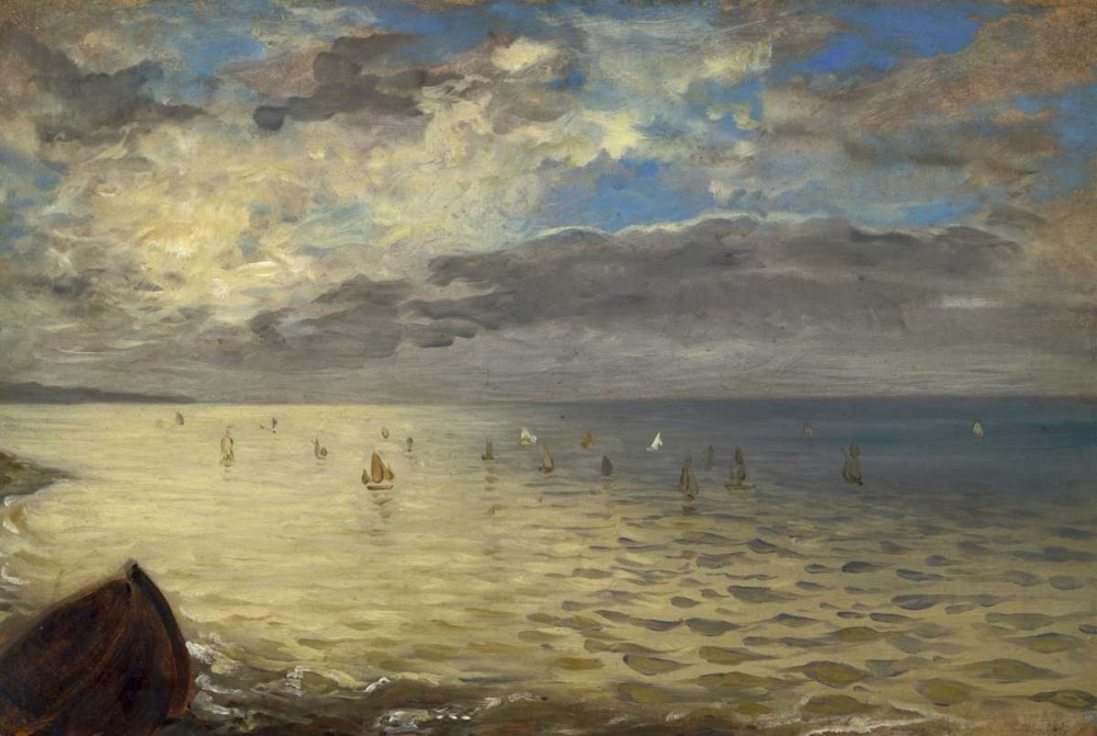 Wall Art Painting id:90975, Name: The Dieppe Sea, Artist: Delacroix, Eugene