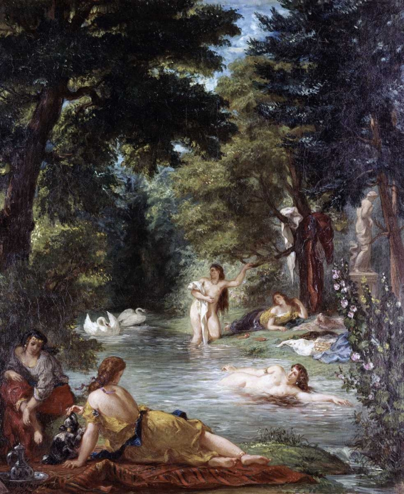 Wall Art Painting id:90976, Name: Turkish Women Bathing, Artist: Delacroix, Eugene