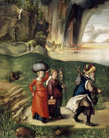 Wall Art Painting id:186072, Name: Lot and His Family Fleeing From Sodom, Artist: Durer, Albrecht