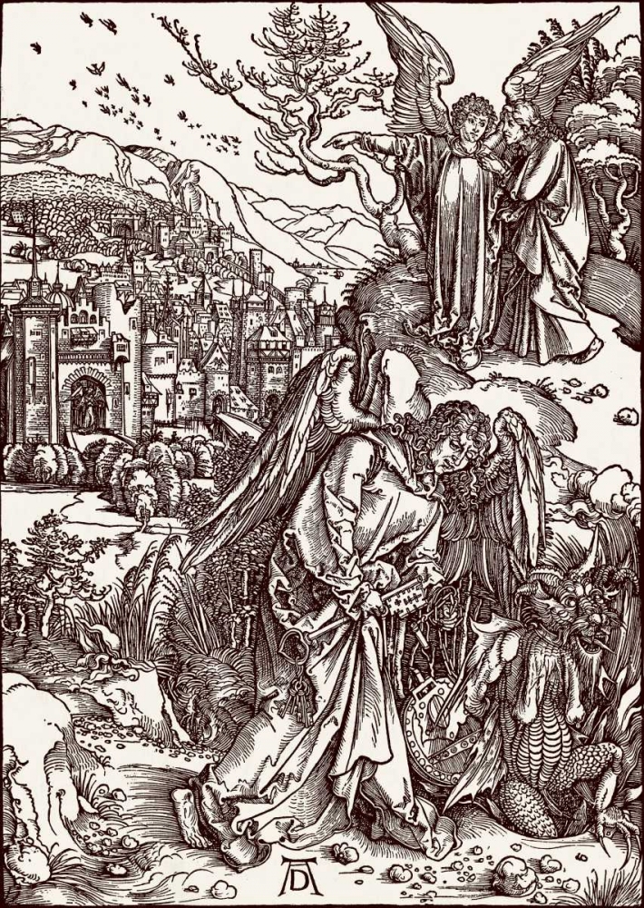 Wall Art Painting id:90991, Name: The New Jerusalem and the Bottomless Pit, Artist: Durer, Albrecht