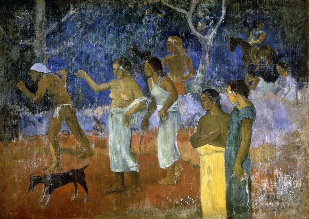 Wall Art Painting id:267331, Name: A Scene From a Tahitians Life, Artist: Gauguin, Paul