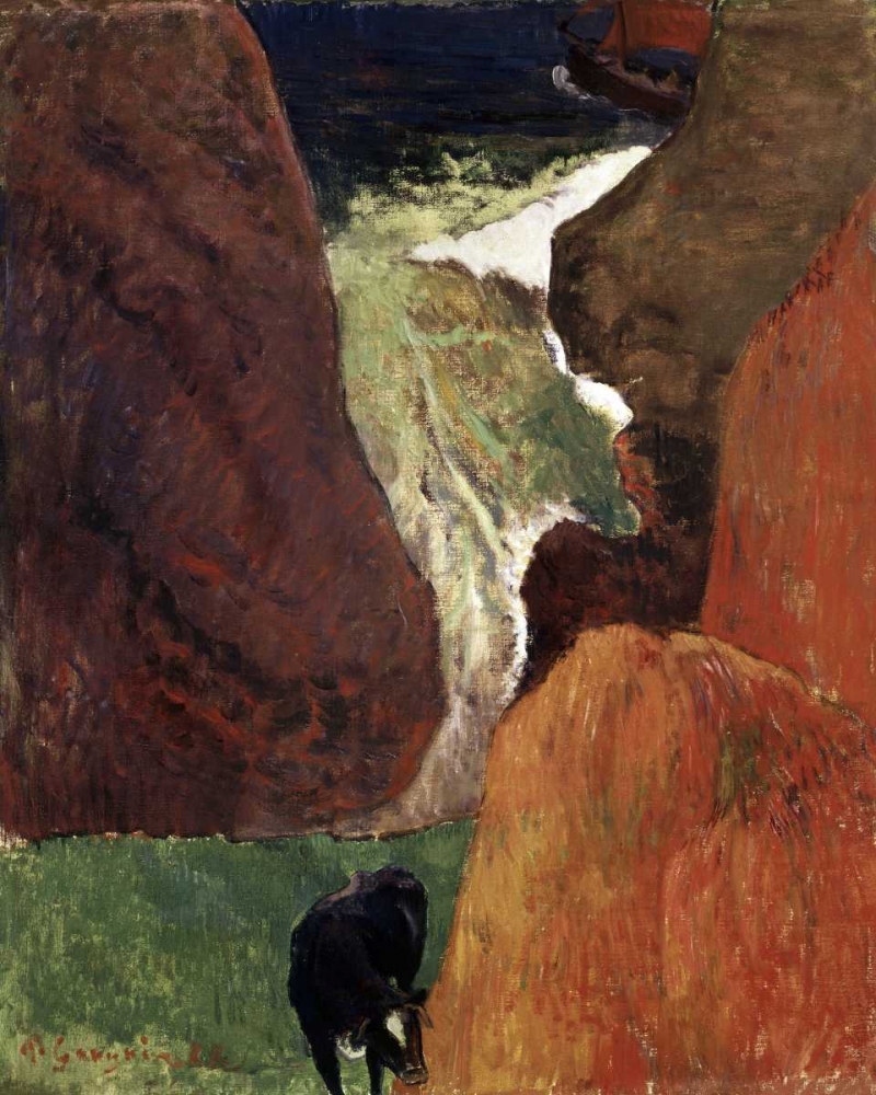 Wall Art Painting id:91045, Name: Above the Abyss Au Dessus du Gouffre, Artist: Gauguin, Paul