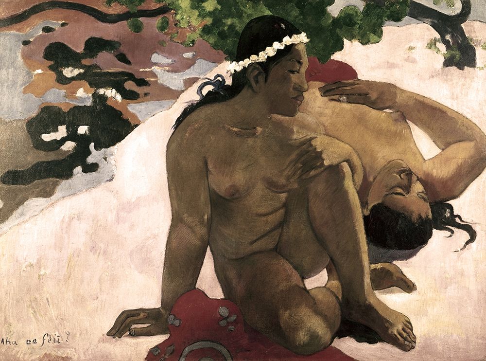 Wall Art Painting id:267332, Name: Aha Oe Feii? (Are You Jealous?), Artist: Gauguin, Paul