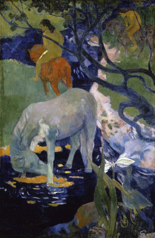 Wall Art Painting id:91061, Name: The White Horse - Le Cheval Blanc, Artist: Gauguin, Paul