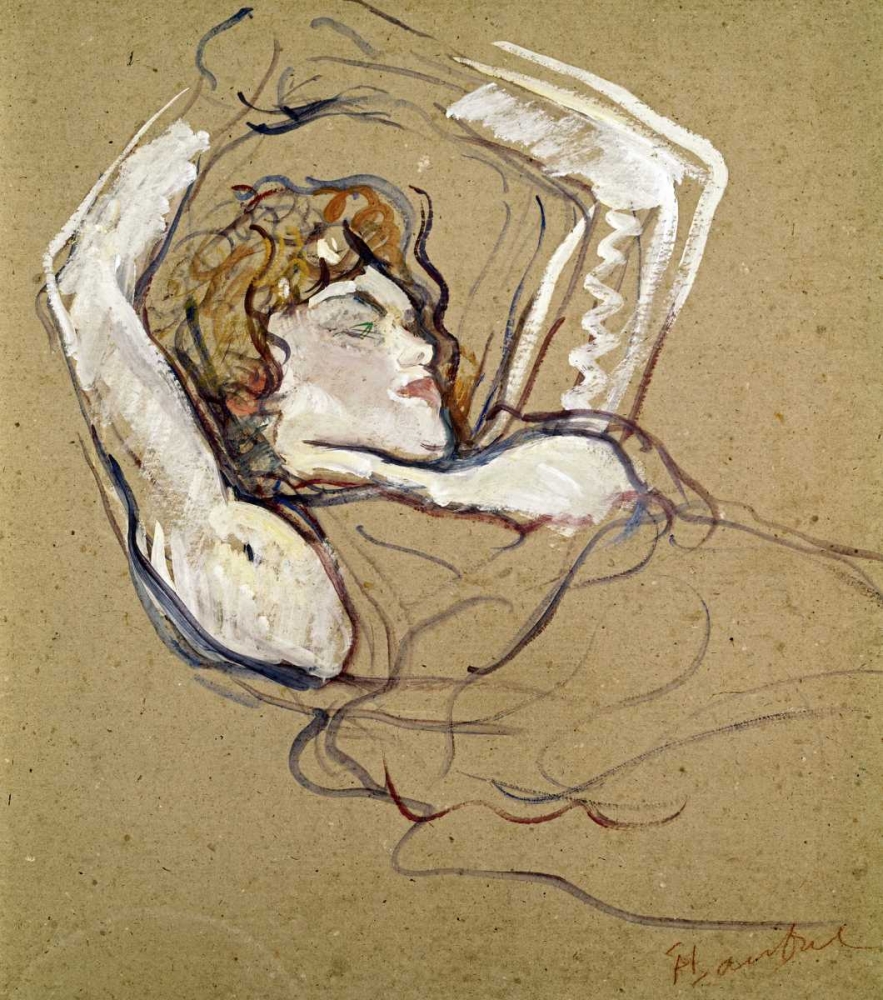 Art Print: Woman Sleeping on the Back