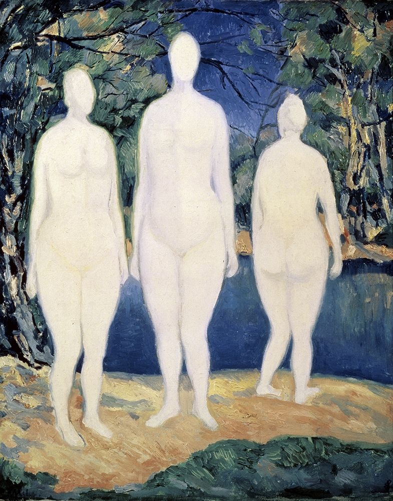 Wall Art Painting id:267916, Name: Three Nude Figures, Artist: Malevich, Kazimir