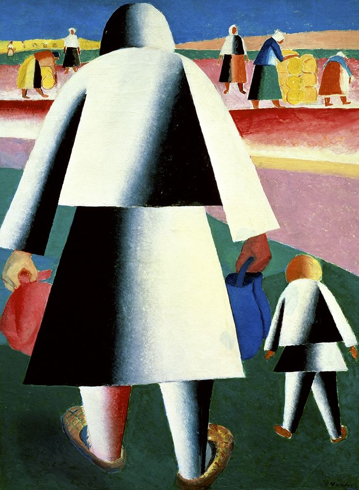 Wall Art Painting id:267917, Name: To The Harvest, Marfa and Wanka, Artist: Malevich, Kazimir