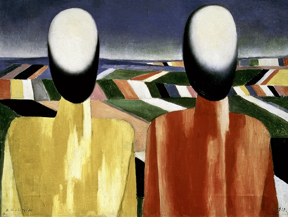 Wall Art Painting id:267918, Name: Two Farmers, Artist: Malevich, Kazimir