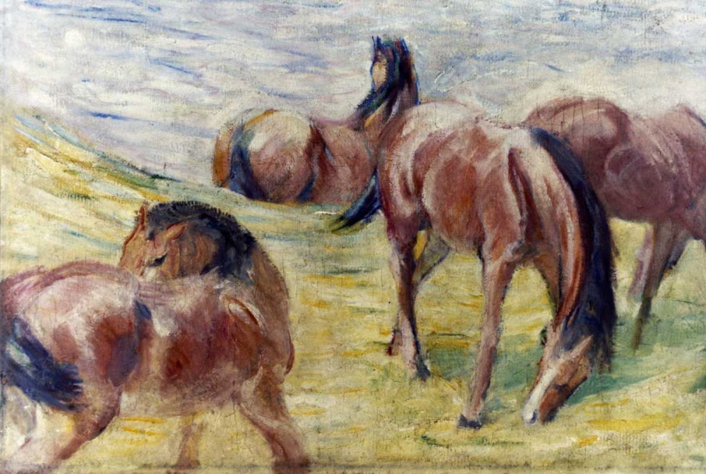 Wall Art Painting id:91261, Name: Horses Out To Pasture, Artist: Marc, Franz