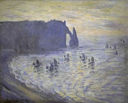 Wall Art Painting id:186299, Name: Cliffs at Etretat, Artist: Monet, Claude
