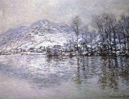 Wall Art Painting id:186304, Name: The Seine at Port-Villez, Snow Effect, Artist: Monet, Claude