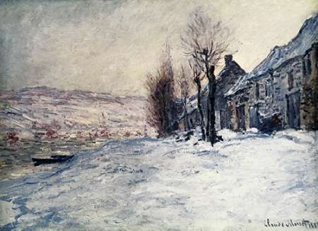 Wall Art Painting id:186305, Name: Lavacourt Under Snow, Artist: Monet, Claude