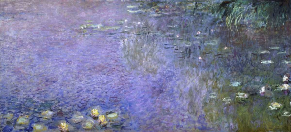 Wall Art Painting id:91365, Name: Water Lilies: Morning, c. 1914-26 - center-right panel, Artist: Monet, Claude