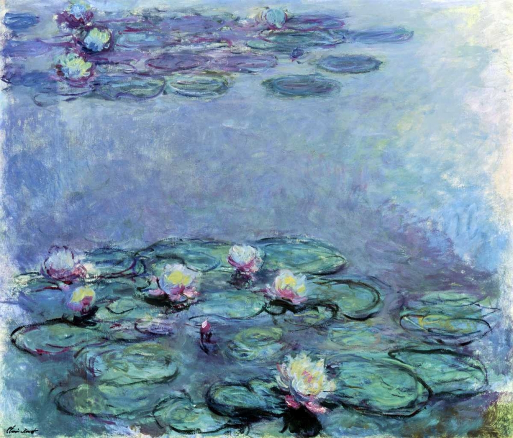 Wall Art Painting id:91368, Name: Water Lilies - Nympheas 1914-1917, Artist: Monet, Claude