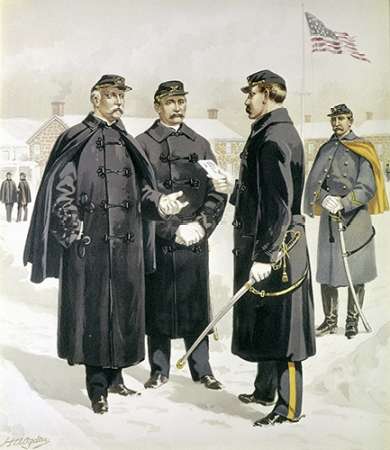 Wall Art Painting id:186354, Name: Officers and Enlisted Men, Artist: Ogden, Henry Alexander