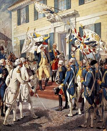 Wall Art Painting id:186358, Name: Washington Visiting Rochambeau at French Embassy, Artist: Ogden, Henry Alexander